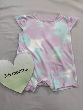 Puma Pastel Tie-Dye Romper - Lavender, Mint, White